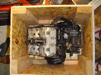 rg500 engine crate mounted top view